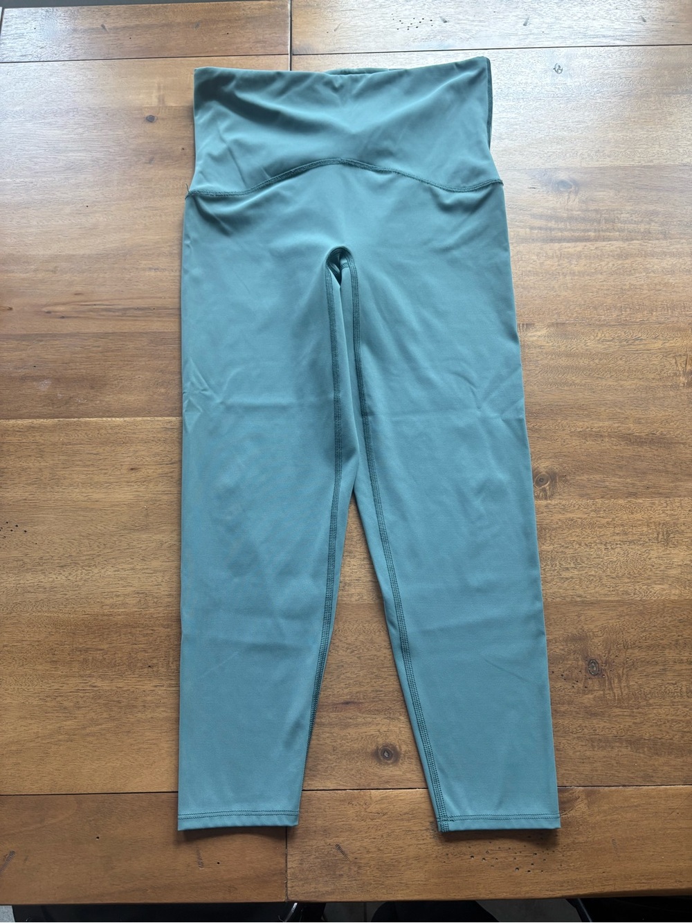 SPANX by Sara Blakely Teal High Rise Leggings Size Large Cropped Capri